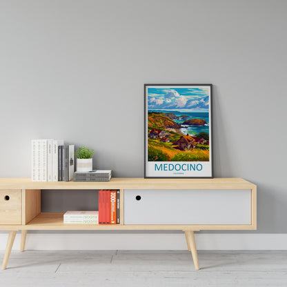 Mendocino Travel Print Wall Art Mendocino Wall Hanging Home Décor Mendocino Gift Art Lovers California Art Lover Gift Mendocino Art Print