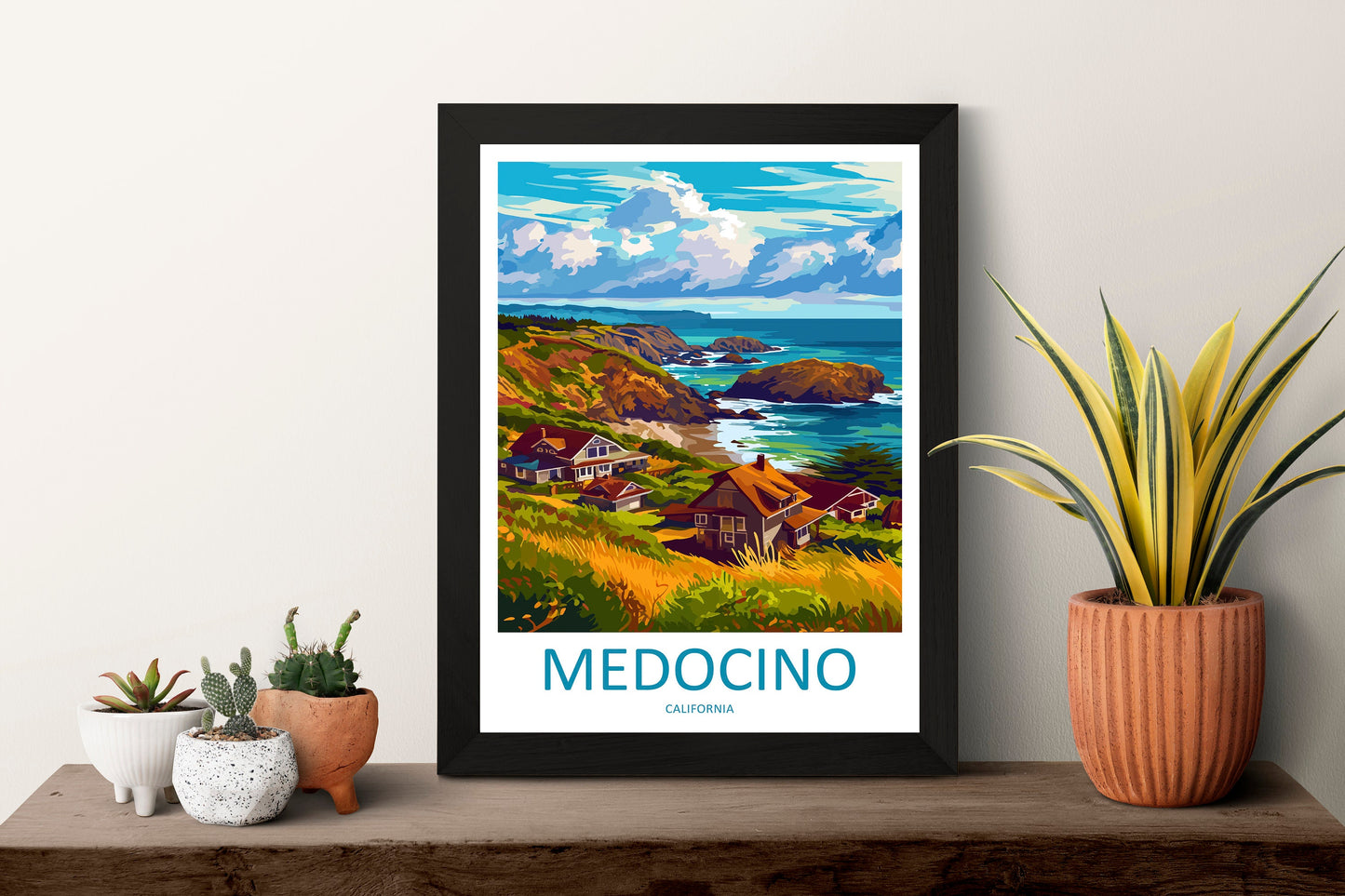 Mendocino Travel Print Wall Art Mendocino Wall Hanging Home Décor Mendocino Gift Art Lovers California Art Lover Gift Mendocino Art Print