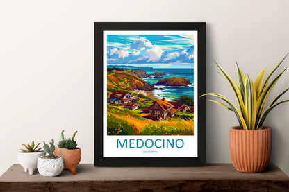 Mendocino Travel Print Wall Art Mendocino Wall Hanging Home Décor Mendocino Gift Art Lovers California Art Lover Gift Mendocino Art Print