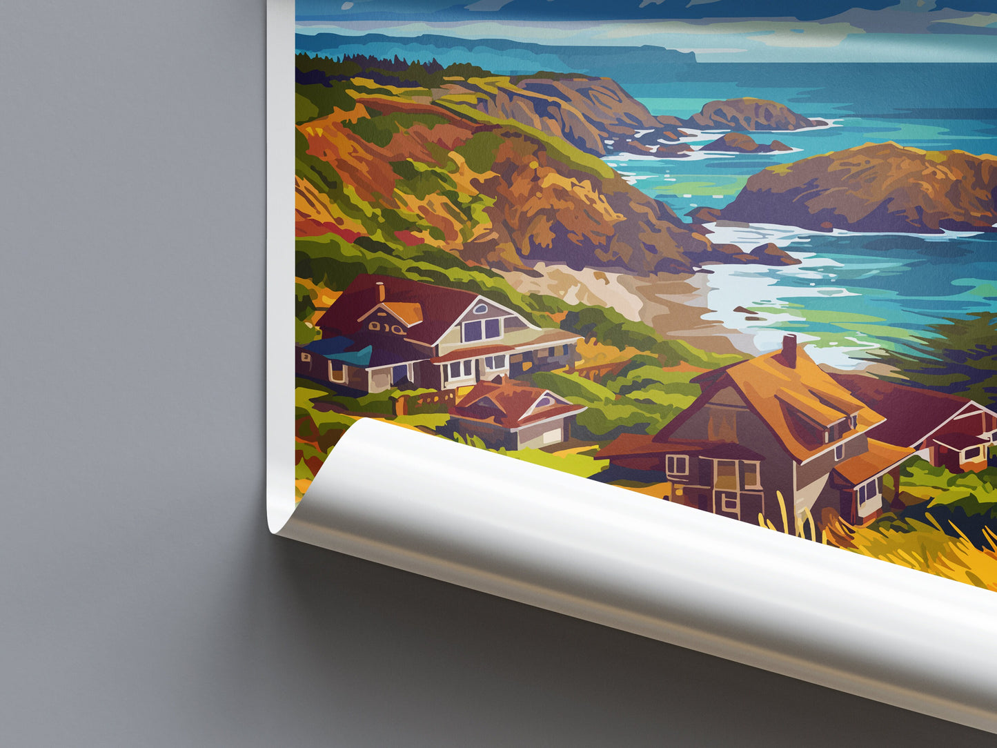 Mendocino Travel Print Wall Art Mendocino Wall Hanging Home Décor Mendocino Gift Art Lovers California Art Lover Gift Mendocino Art Print
