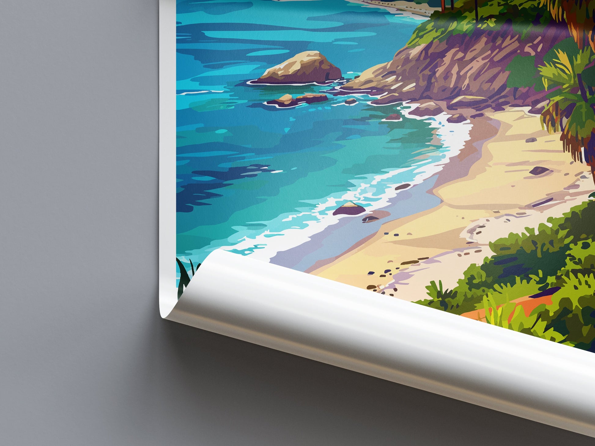Malibu Travel Print Wall Art Malibu Wall Hanging Home Décor Malibu Gift Art Lovers California Art Lover Gift Malibu Decor