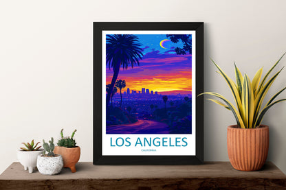 Los Angeles Travel Print Wall Art Los Angeles Wall Hanging Home Décor Los Angeles Gift Art Lovers California Art Lover Gift Los Angeles Deco