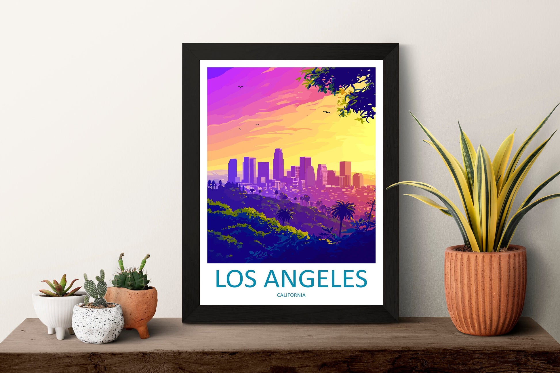 Los Angeles Travel Print Wall Art Los Angeles Wall Hanging Home Décor Los Angeles Gift Art Lovers California Art Lover Gift Los Angeles Deco