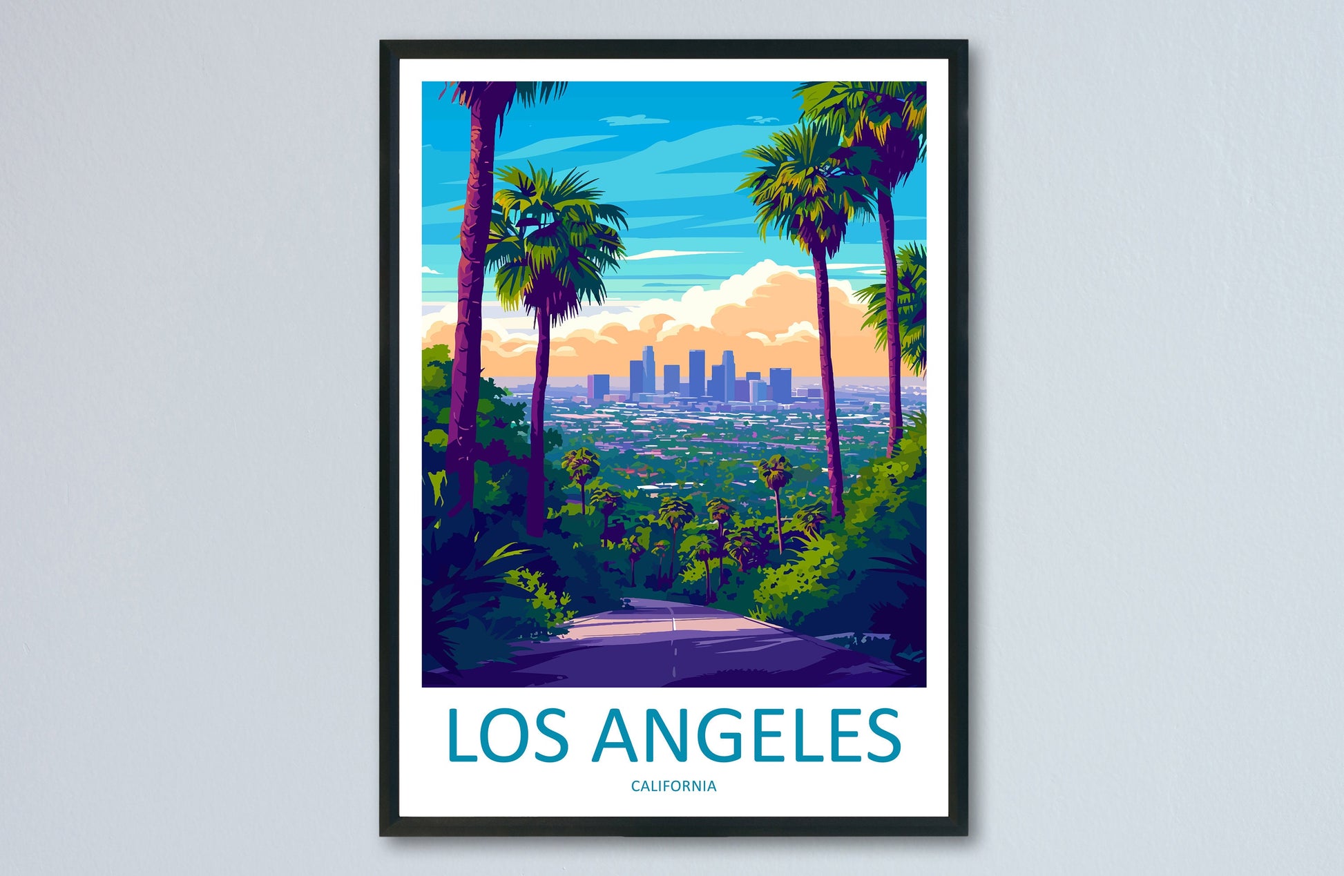 Los Angeles Travel Print Wall Art Los Angeles Wall Hanging Home Décor Los Angeles Gift Art Lovers California Art Lover Gift Los Angeles Deco