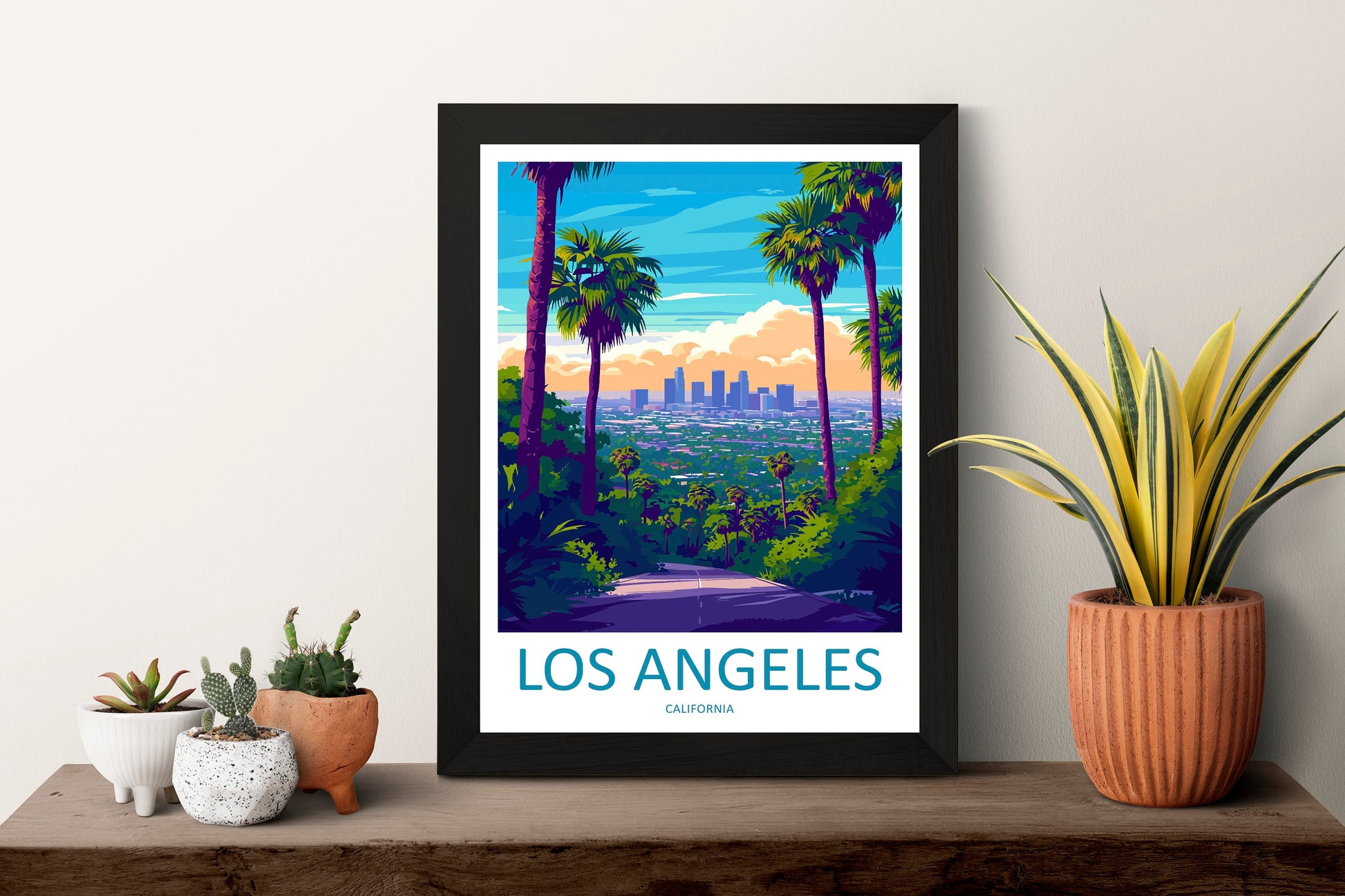 Los Angeles Travel Print Wall Art Los Angeles Wall Hanging Home Décor Los Angeles Gift Art Lovers California Art Lover Gift Los Angeles Deco
