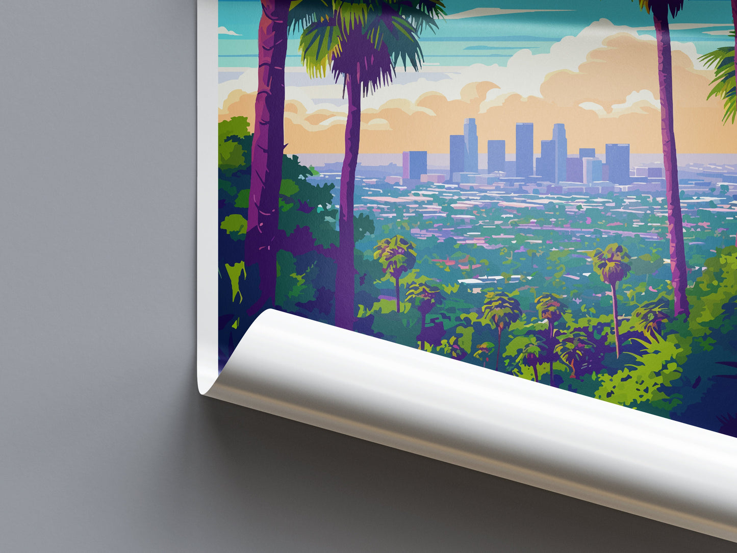 Los Angeles Travel Print Wall Art Los Angeles Wall Hanging Home Décor Los Angeles Gift Art Lovers California Art Lover Gift Los Angeles Deco