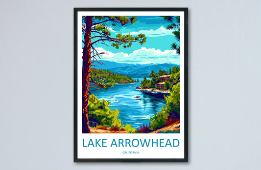 Lake Arrowhead Travel Print Wall Art Lake Arrowhead Wall Hanging Home Décor Lake Arrowhead Gift Art Lovers California Art Lover Gift
