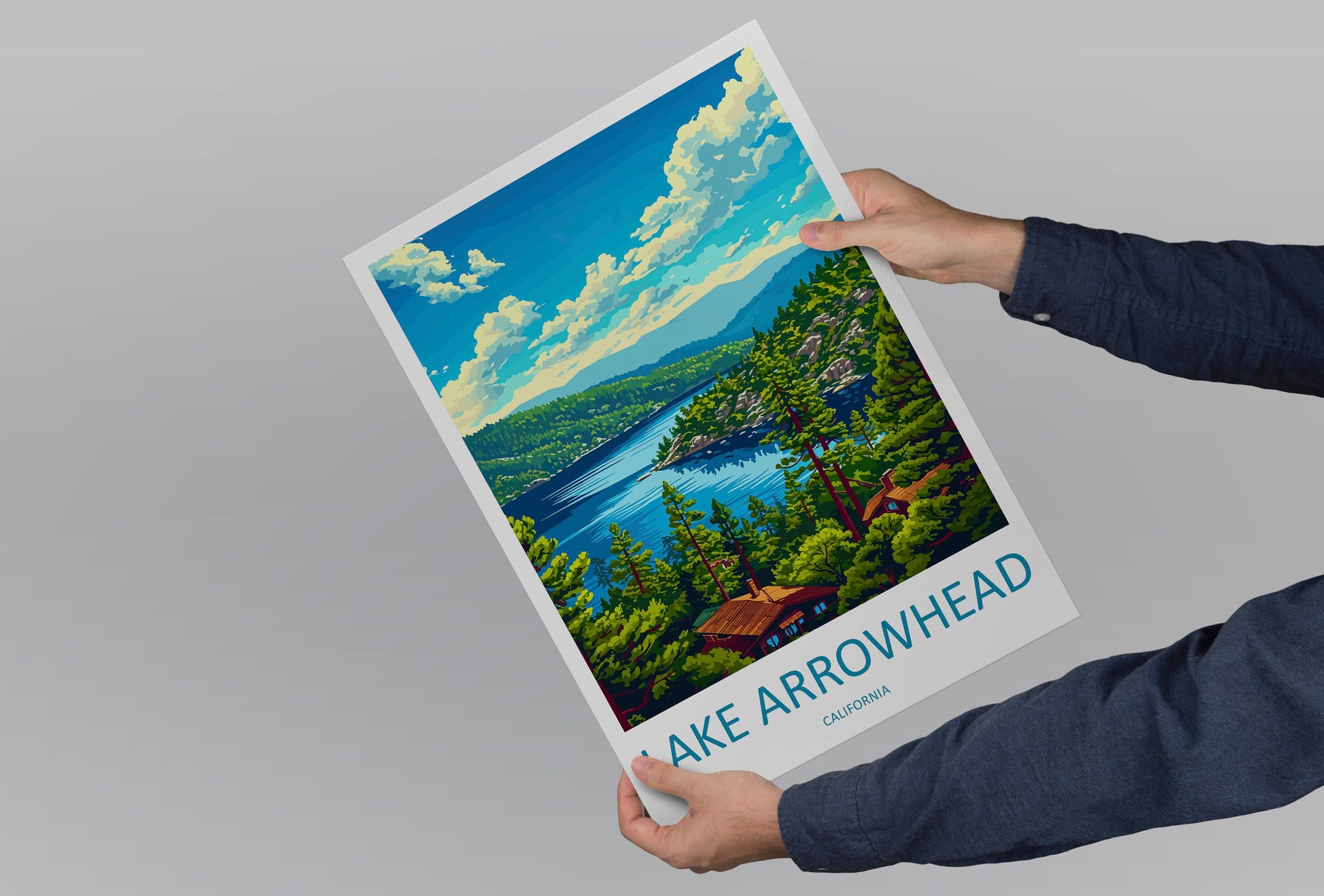 Lake Arrowhead Travel Print Wall Art Lake Arrowhead Wall Hanging Home Décor Lake Arrowhead Gift Art Lovers California Art Lover Gift