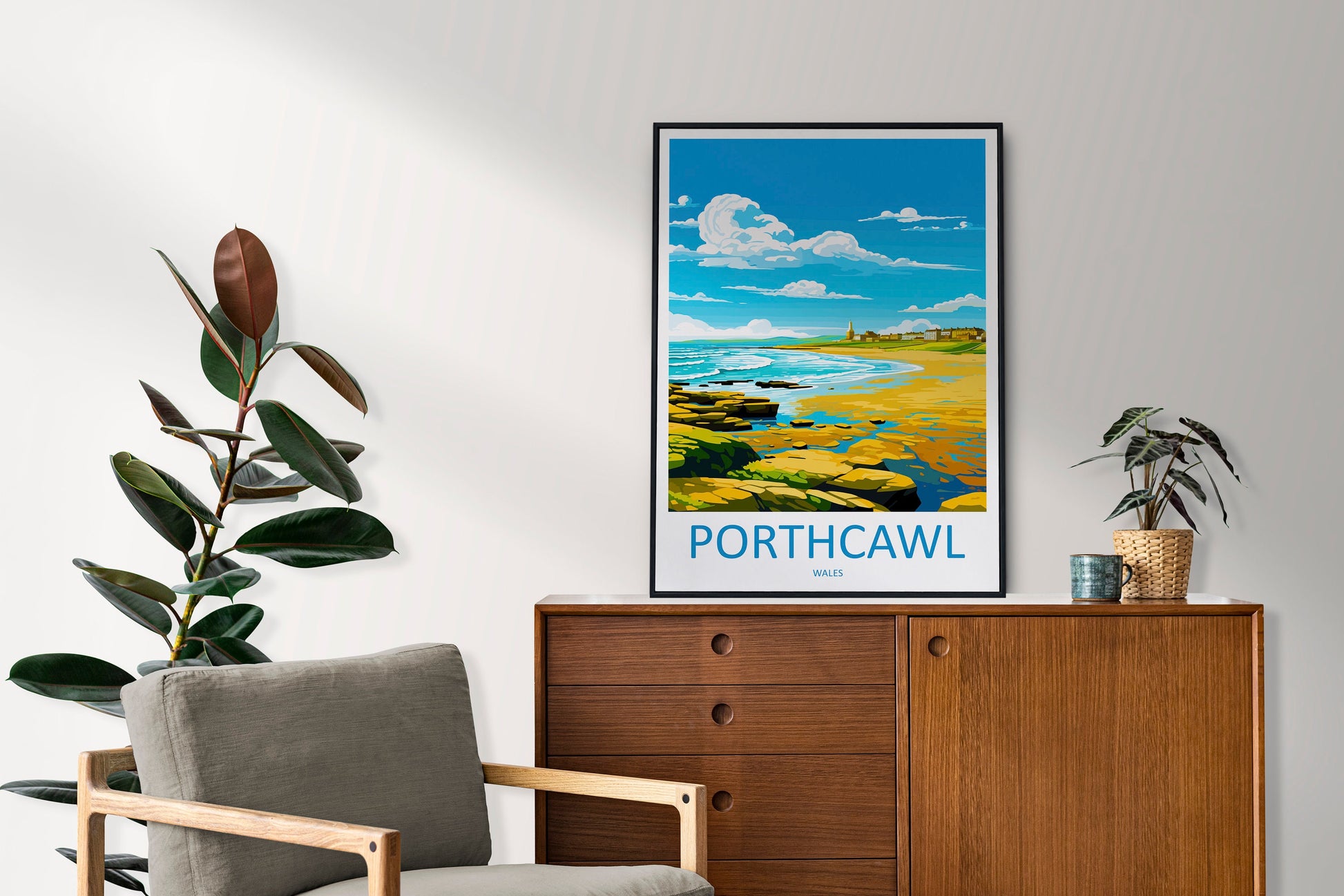 Porthcawl Travel Print Wall Art Porthcawl Wall Hanging Home Décor Porthcawl Gift Art Lovers Cornwall Art Porthcawl Gift