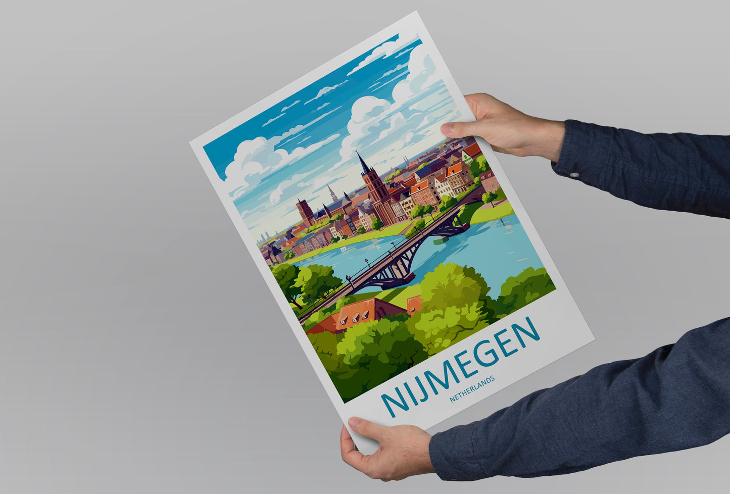 Nijmegen Travel Print Wall Art Nijmegen Wall Hanging Home Décor Nijmegen Gift Art Lovers Netherlands Art Lover Gift Nijmegen Travel Wall Art
