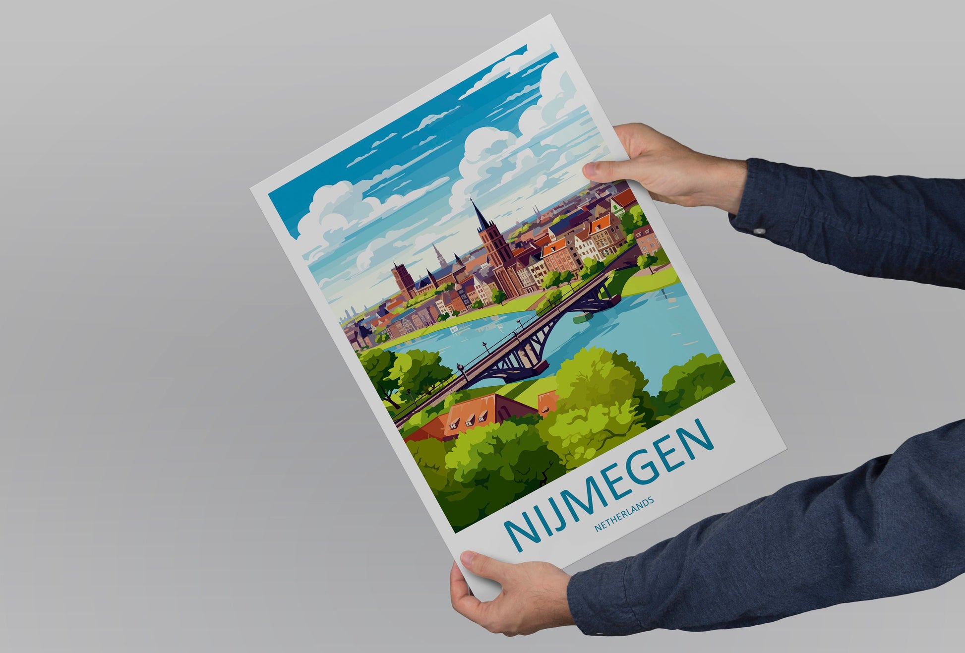 Nijmegen Travel Print Wall Art Nijmegen Wall Hanging Home Décor Nijmegen Gift Art Lovers Netherlands Art Lover Gift Nijmegen Travel Wall Art