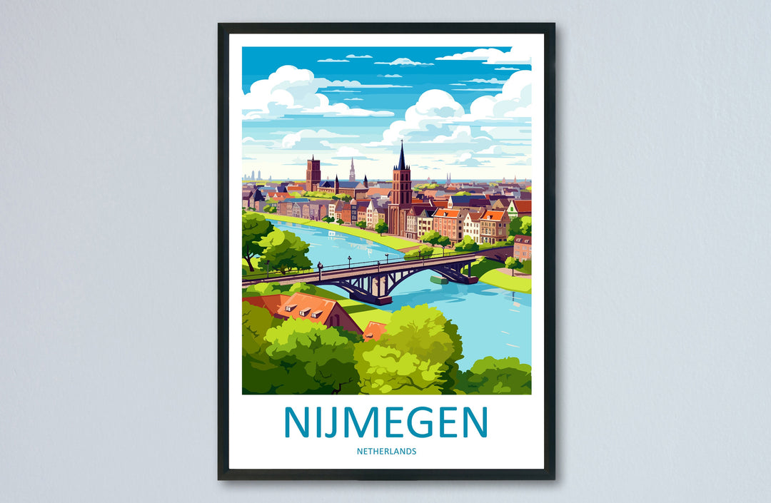 Nijmegen Travel Print Wall Art Nijmegen Wall Hanging Home Décor Nijmegen Gift Art Lovers Netherlands Art Lover Gift Nijmegen Travel Wall Art