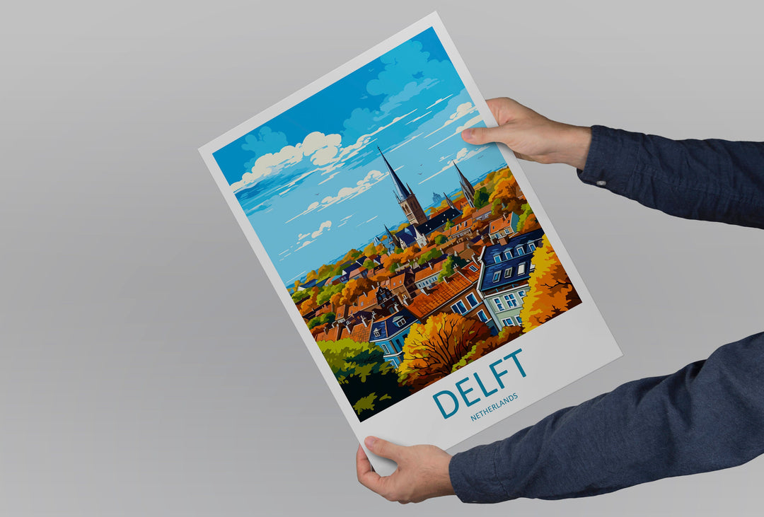 Delft Travel Print Delft Home Décor Delft Art Print Delft Wall Print For Netherlands Delft Gift For Delft Wall Art Netherlands Art Print
