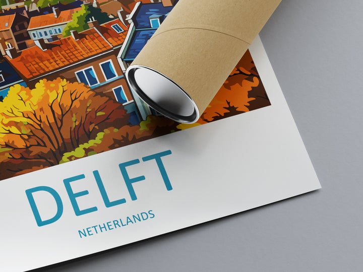 Delft Travel Print Delft Home Décor Delft Art Print Delft Wall Print For Netherlands Delft Gift For Delft Wall Art Netherlands Art Print
