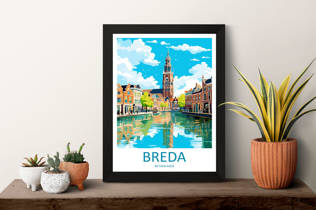Breda Travel Print Wall Art Breda Wall Hanging Home Décor Breda Gift Art Lovers Netherlands Art Lover Gift Breda Travel Art Poster
