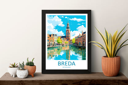 Breda Travel Print Wall Art Breda Wall Hanging Home Décor Breda Gift Art Lovers Netherlands Art Lover Gift Breda Travel Art Poster