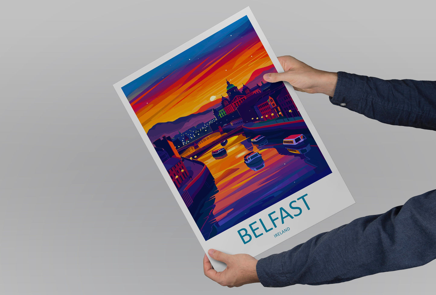 Belfast Travel Print Wall Art Belfast Wall Hanging Home Décor Belfast Gift Art Lovers Ireland Art Lover Gift Belfast Travel Art Gift
