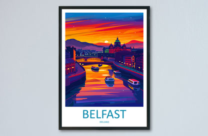 Belfast Travel Print Wall Art Belfast Wall Hanging Home Décor Belfast Gift Art Lovers Ireland Art Lover Gift Belfast Travel Art Gift