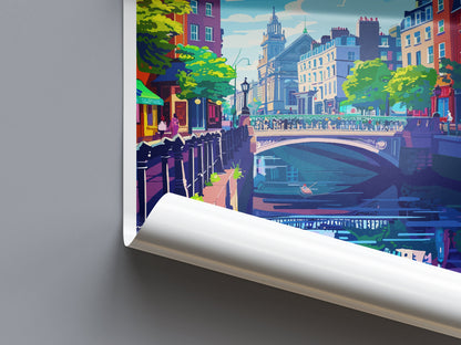 Dublin Skyline Print Dublin Home Decor Skyline City Art Print Dublin Wall Art for Ireland Enthusiast Gift Wall Hanging Dublin Ireland Print