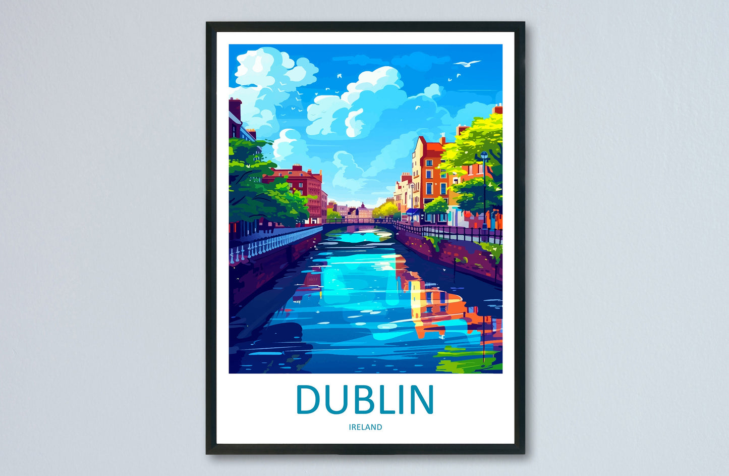 Dublin Skyline Print Dublin Home Decor Skyline City Art Print Dublin Wall Art for Ireland Enthusiast Gift Wall Hanging Dublin Ireland Print