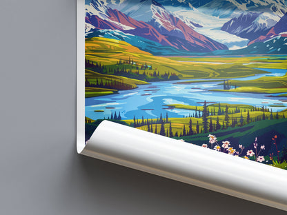 Denali National Park Travel Print Wall Art Denali Wall Hanging Home Décor Denali Gift Art Lovers Alaska Art Lover Gift Denali