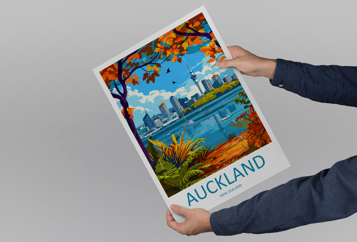 Auckland Travel Print Wall Art Auckland Wall Hanging Home Décor Auckland Gift Art Lovers New Zealand Art Lover Gift Print Auckland Wall Art