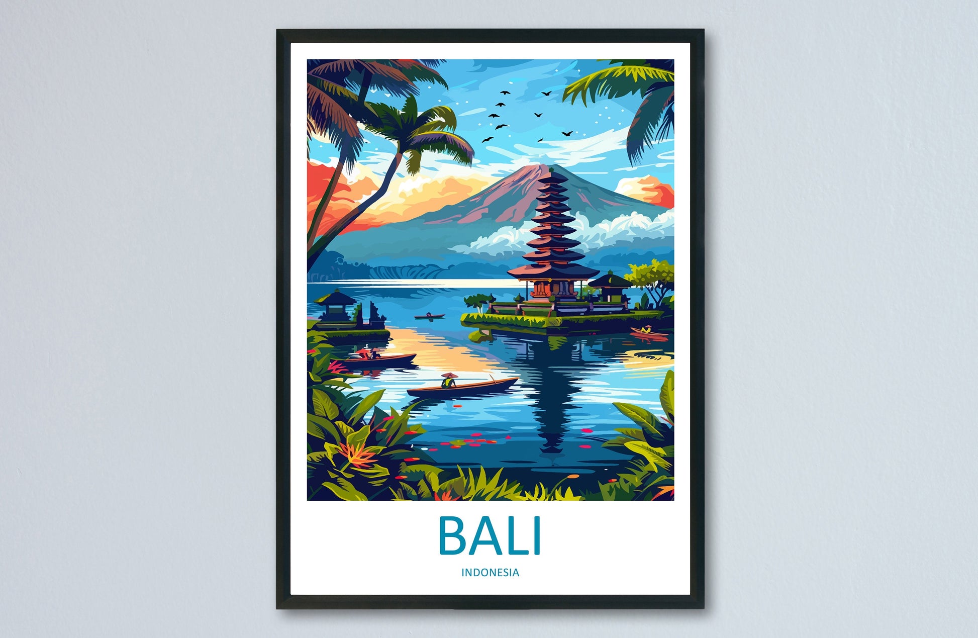 Bali Travel Print Wall Art Bali Wall Hanging Home Décor Bali Gift Art Lovers Indonesia Art Lover Gift Bali Travel Art Poster