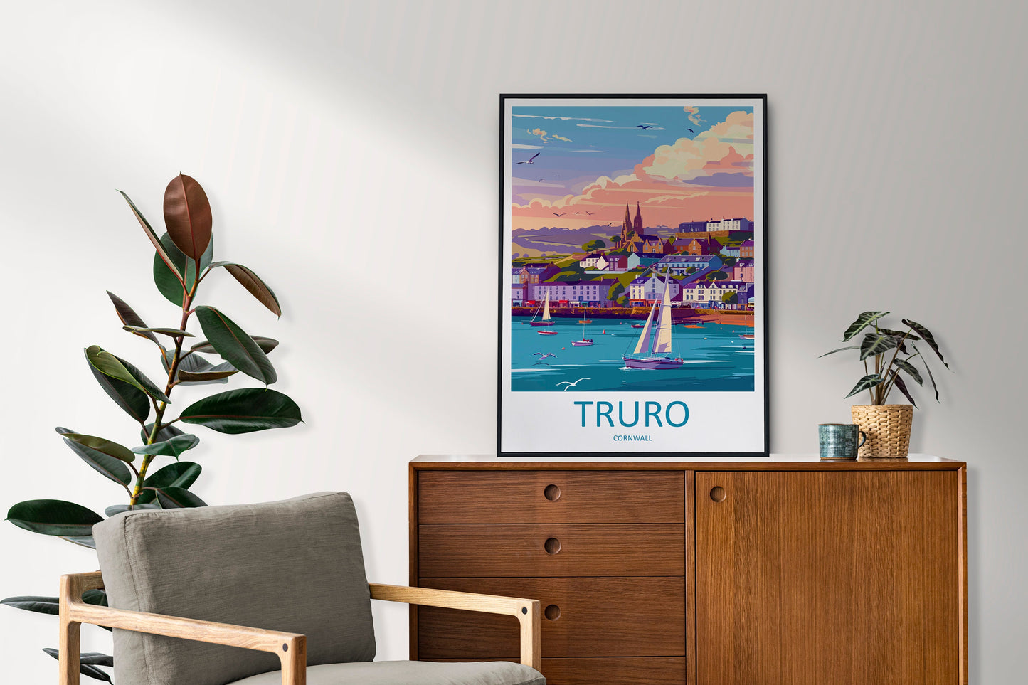 Truro Travel Print Wall Art Truro Wall Hanging Home Décor Truro Gift Art Lovers England Art Lover Gift Truro Art Poster For UK Lovers