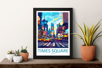 Times Square Travel Print Wall Art Times Square Wall Hanging Home Décor New York Gift Art Lovers New York State Art Gift Lover Print