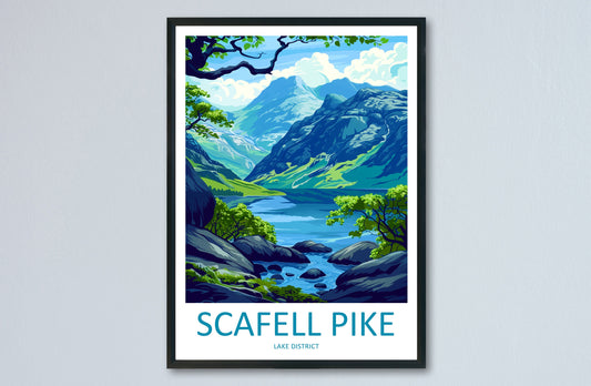Scafell Pike Travel Print Wall Art Scafell Pike Wall Hanging Home Décor Scafell Pike Gift Art Lovers England Art Lover Gift Scafell Pike