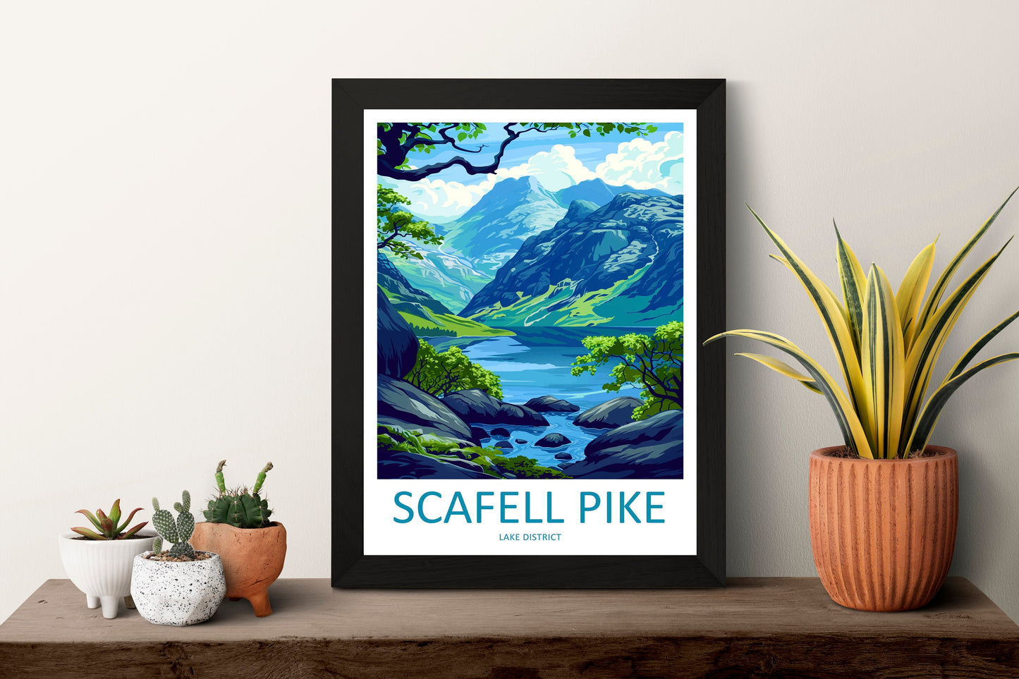 Scafell Pike Travel Print Wall Art Scafell Pike Wall Hanging Home Décor Scafell Pike Gift Art Lovers England Art Lover Gift Scafell Pike