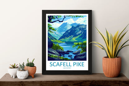 Scafell Pike Travel Print Wall Art Scafell Pike Wall Hanging Home Décor Scafell Pike Gift Art Lovers England Art Lover Gift Scafell Pike
