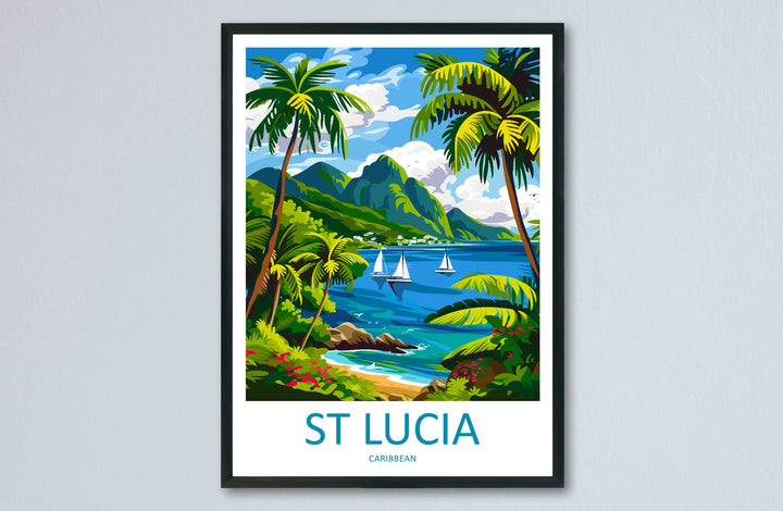 Saint Lucia Travel Print Wall Art Saint Lucia Wall Hanging Home Décor Saint Lucia Gift Art Lovers Wall Art Caribbean Travel Print Poster