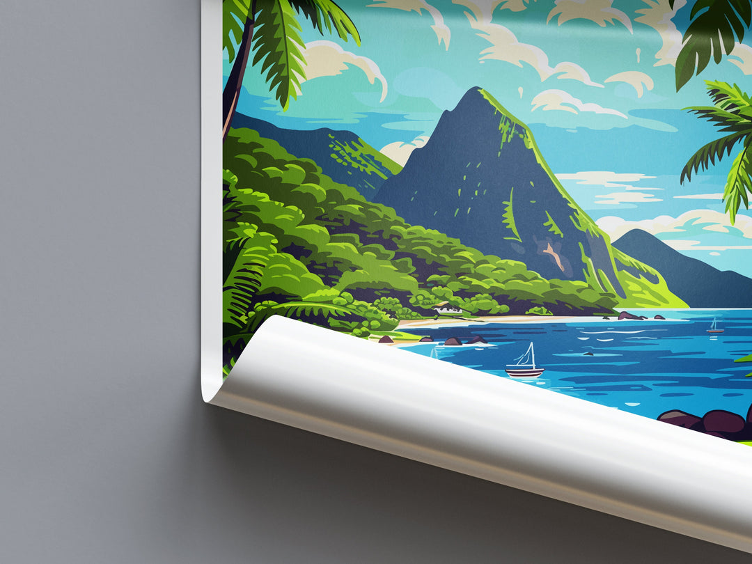 Saint Lucia Travel Print Wall Art Saint Lucia Wall Hanging Home Décor Saint Lucia Gift Art Lovers Wall Art Caribbean Travel Print Poster