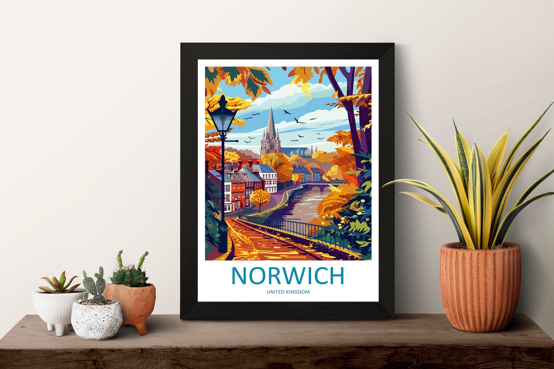 Norwich Travel Print Wall Art Norwich Wall Hanging Home Décor Norwich Gift Art Lovers England Art Lover Gift Norwich Travel Gift