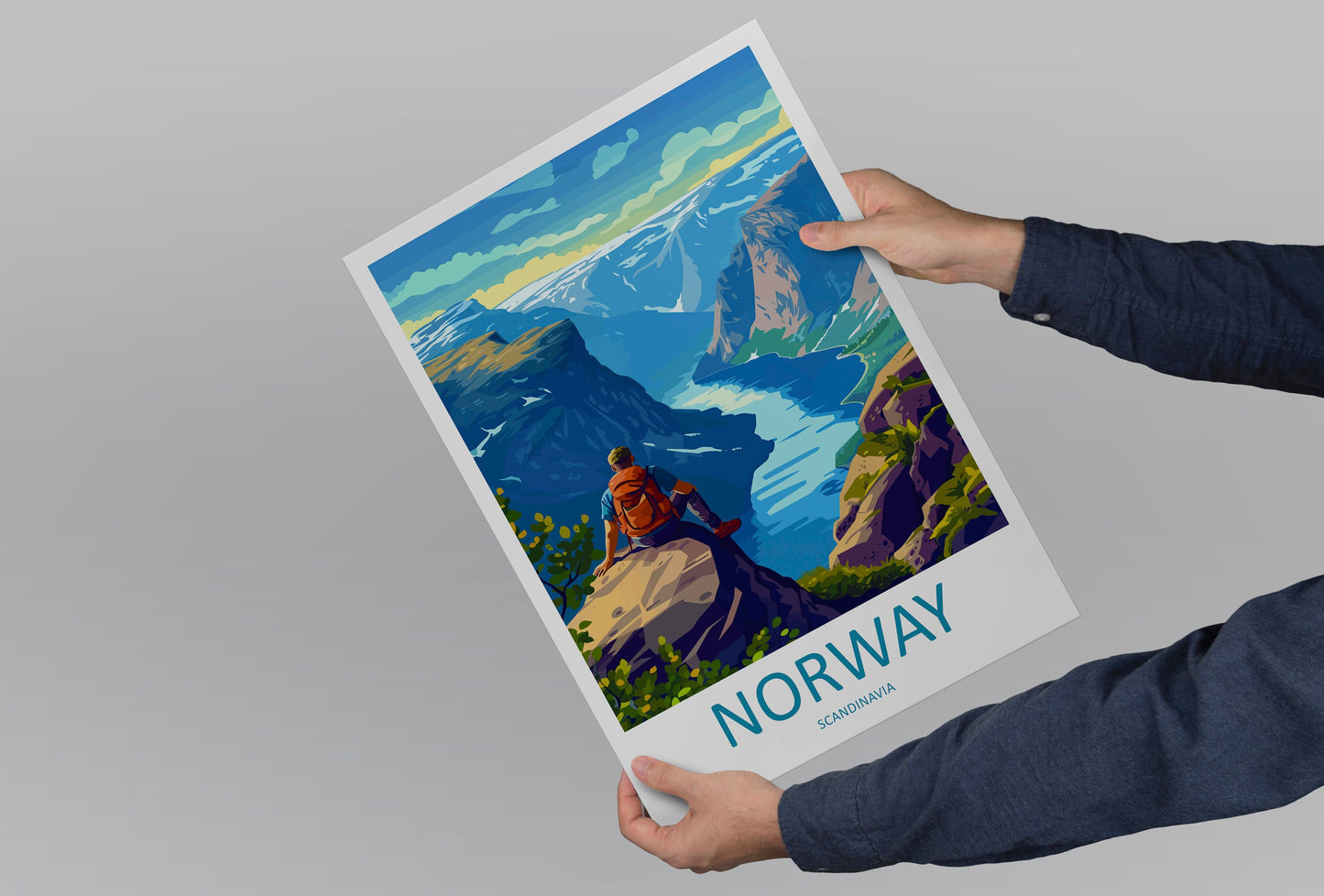 Norway Travel Print The Fjords Norway Home Décor The Fjords Art Print Norwegian Mountains Room Print For Scandinavian Mountains Gift Art