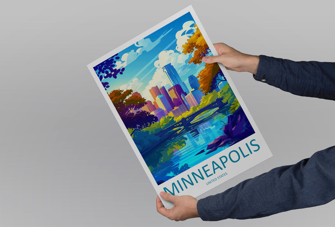 Minneapolis Travel Print Wall Art Minneapolis Wall Hanging Home Décor Minneapolis Gift Art Lovers United States Art Gift Lover Print