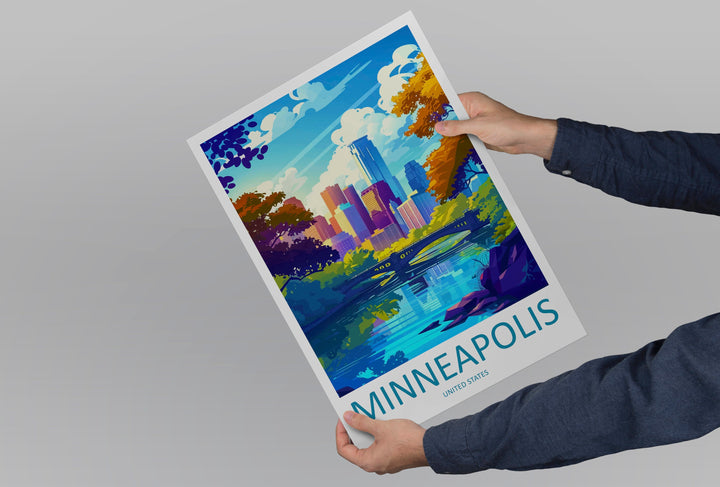 Minneapolis Travel Print Wall Art Minneapolis Wall Hanging Home Décor Minneapolis Gift Art Lovers United States Art Gift Lover Print
