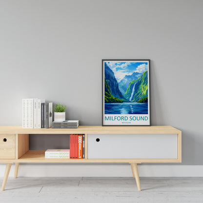 Milford Sound Travel Print Wall Art Milford Sound Wall Hanging Home Décor Milford Sound Gift Art Lovers New Zealand Art Lover Gift