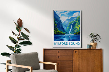 Milford Sound Travel Print Wall Art Milford Sound Wall Hanging Home Décor Milford Sound Gift Art Lovers New Zealand Art Lover Gift