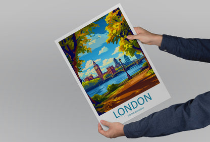 London Travel Print Wall Art London Wall Hanging Home Décor London Gift Art Lovers England Art Lover Gift London Travel Gift