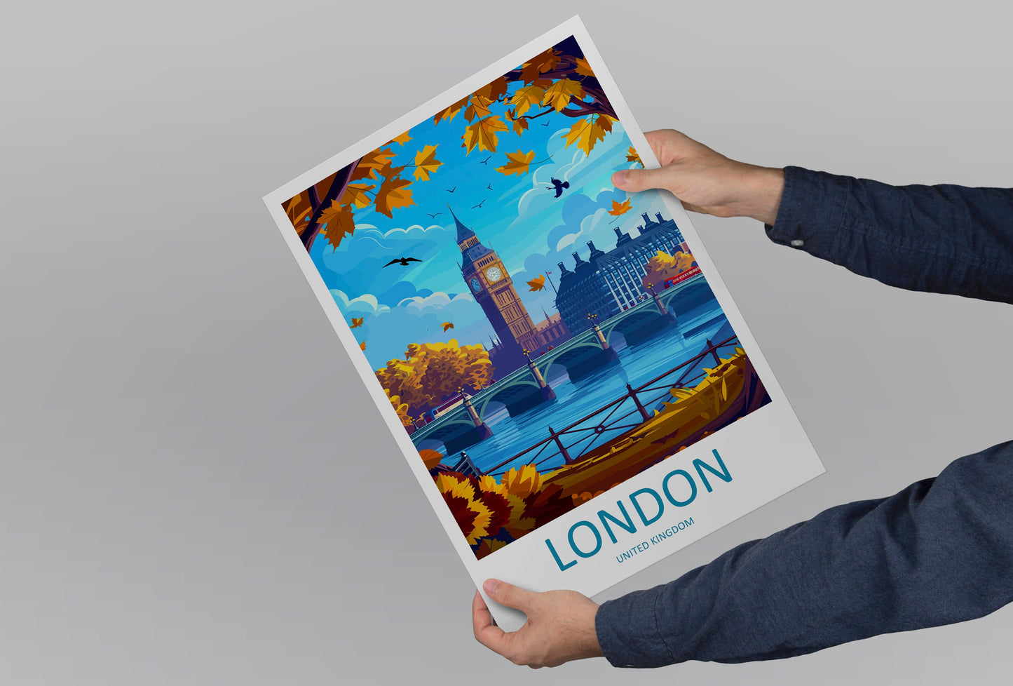 London Travel Print Wall Art London Wall Hanging Home Décor London Gift Art Lovers England Art Lover Gift London Travel Gift