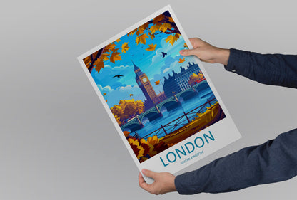 London Travel Print Wall Art London Wall Hanging Home Décor London Gift Art Lovers England Art Lover Gift London Travel Gift