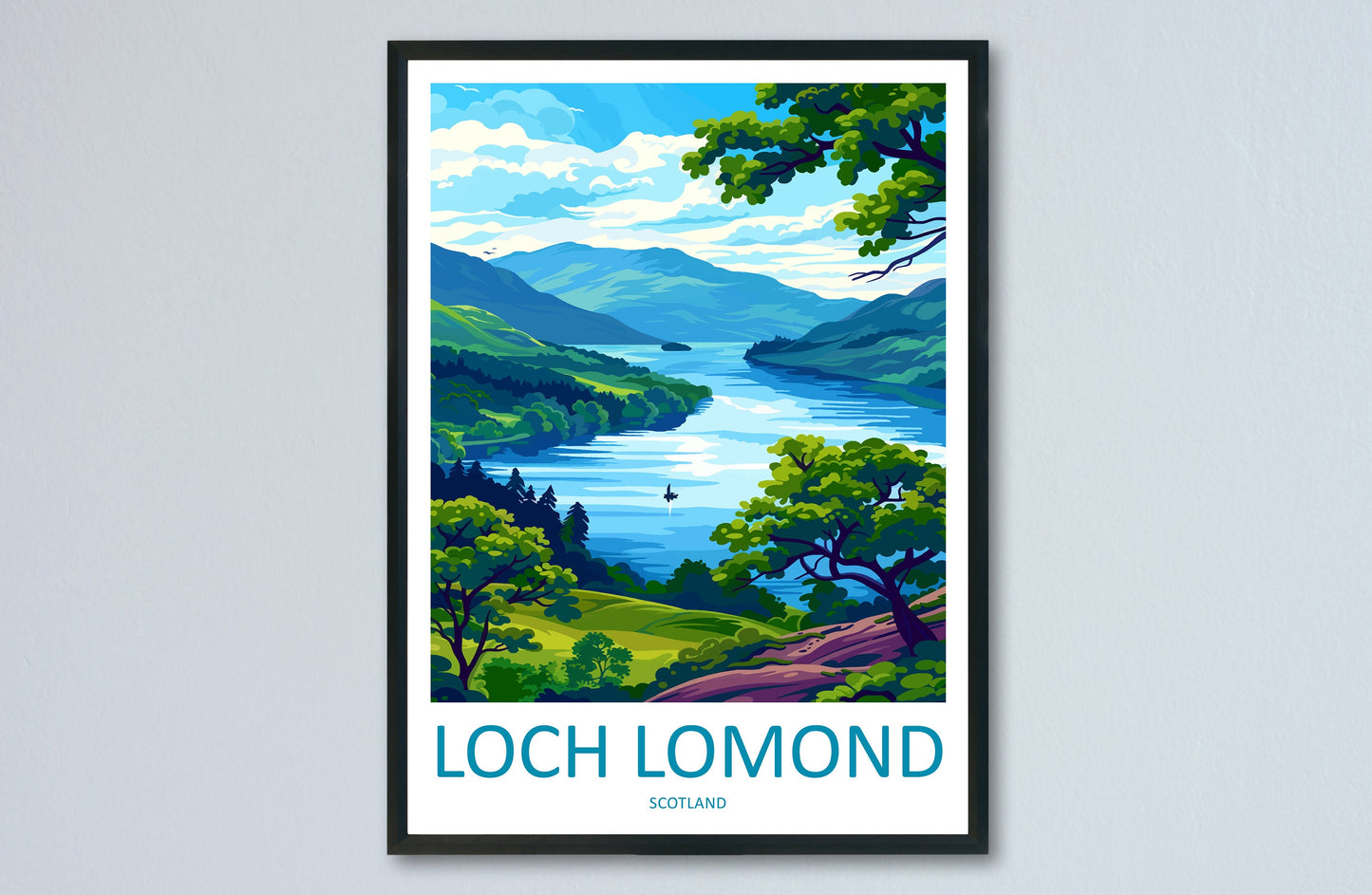 Loch Lomond Travel Print Wall Art Loch Lomond Wall Hanging Home Decoration National Park Gift Art Lovers Wall Art Print Loch Lomond Poster