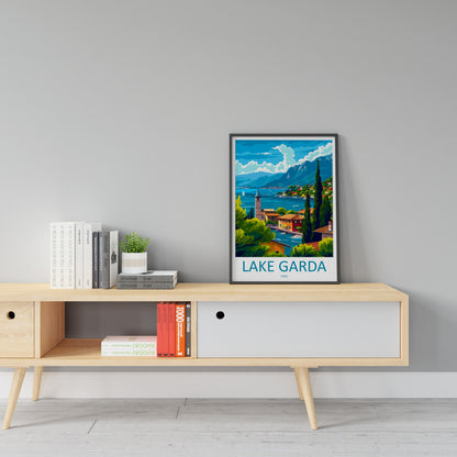 Lake Garda Travel Print Wall Art Lake Garda Wall Hanging Home Decoration Lake Garda Gift Art Lovers Wall Art Print Art Lake Garda Travel Art
