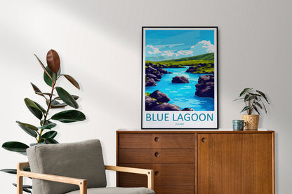 Blue Lagoon Travel Print Wall Art Blue Lagoon Wall Hanging Home Décor Blue Lagoon Gift Art Lovers Iceland Art Lover Gift Blue Lagoon Decor