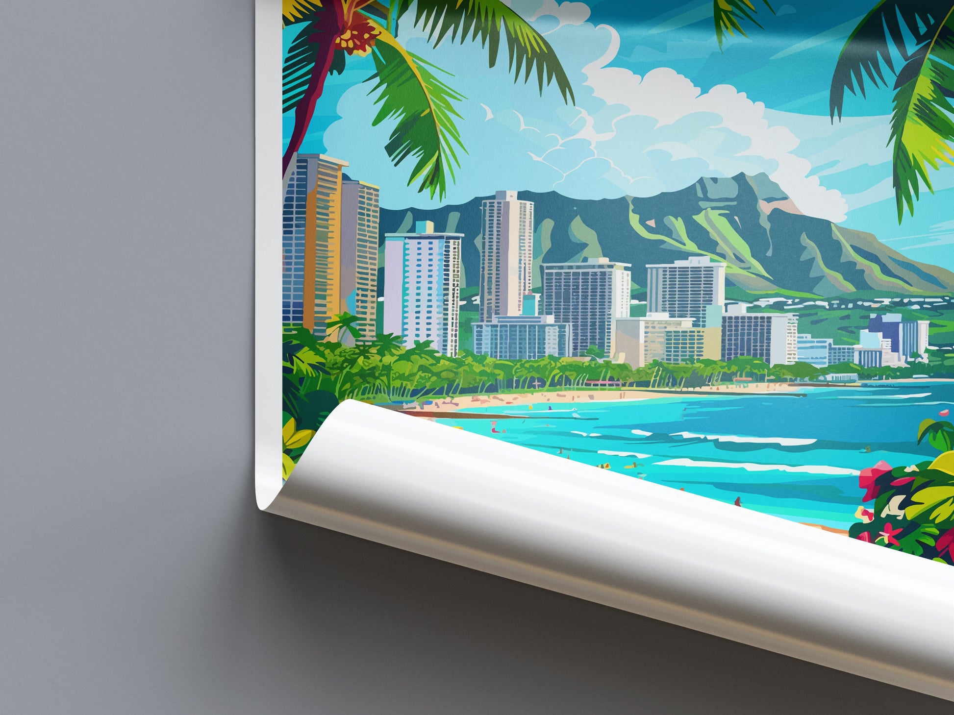 Honolulu Travel Print Wall Art Honolulu Wall Hanging Home Décor Honolulu Gift Art Lovers Hawaii Art Lover Gift Print Artwork