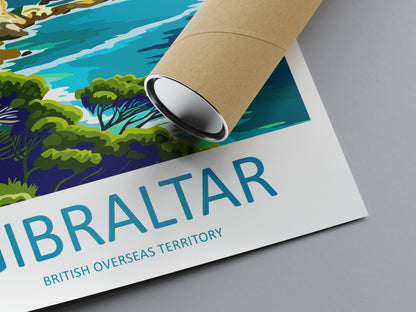 Gibraltar Travel Print Gibraltar Home Décor Overseas territory Art Print British Overseas Territory Gibraltar Wall Print Gift