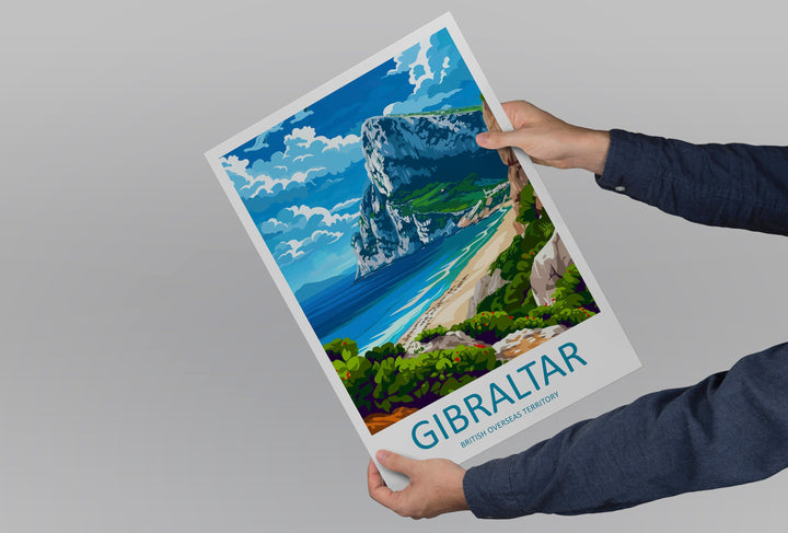 Gibraltar Travel Print Gibraltar Home Décor Overseas territory Art Print British Overseas Territory Gibraltar Wall Print Gift