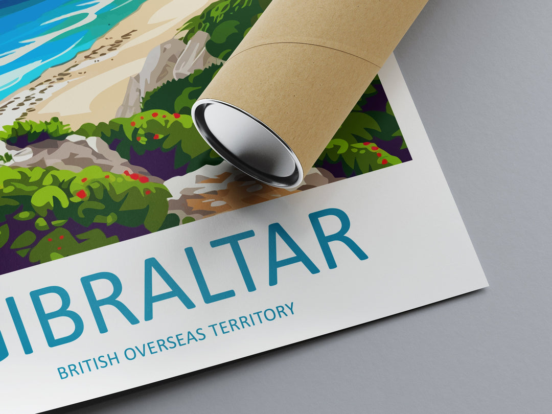 Gibraltar Travel Print Gibraltar Home Décor Overseas territory Art Print British Overseas Territory Gibraltar Wall Print Gift